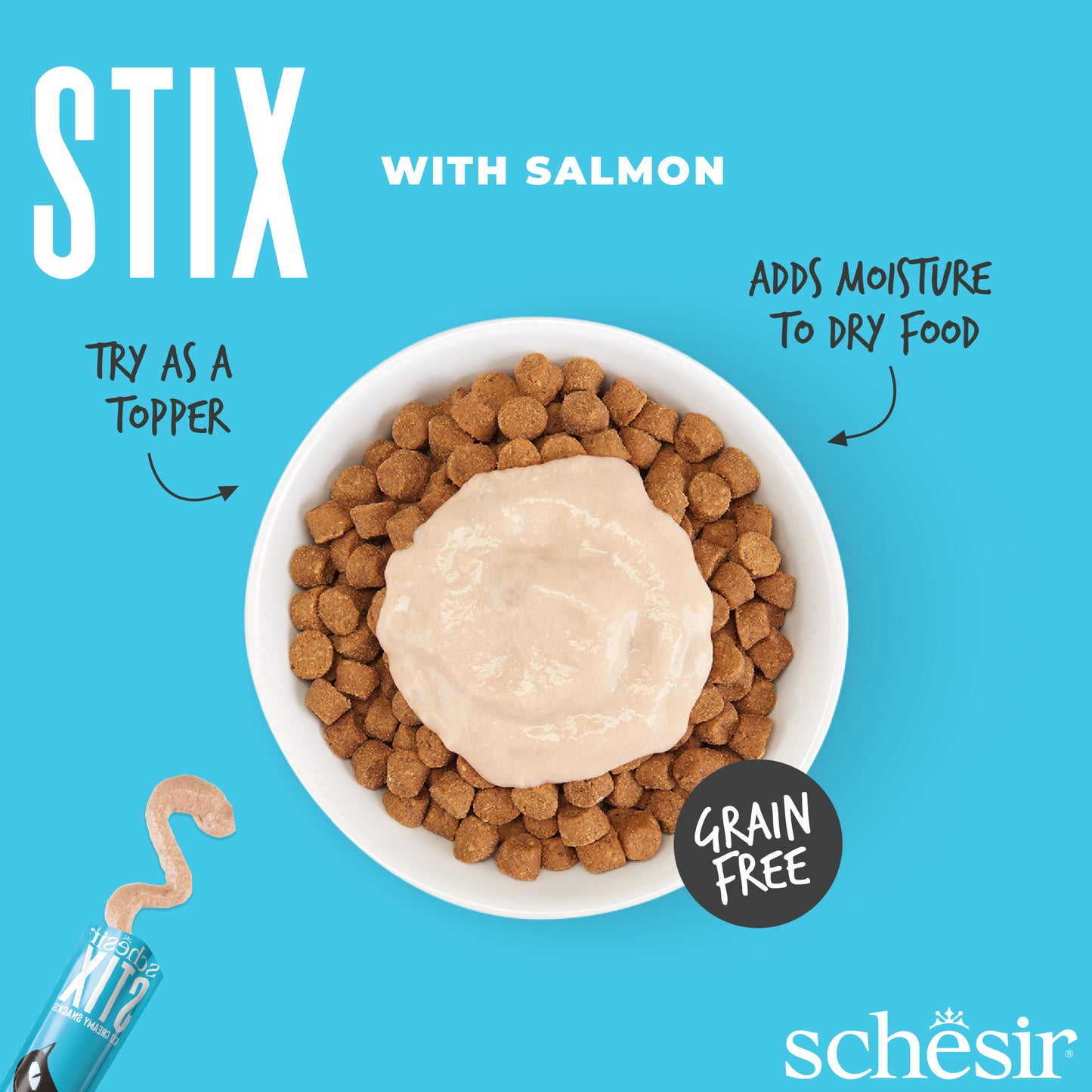 Schesir Stix! Salmon Mousse Cat Treat - 6 pcs