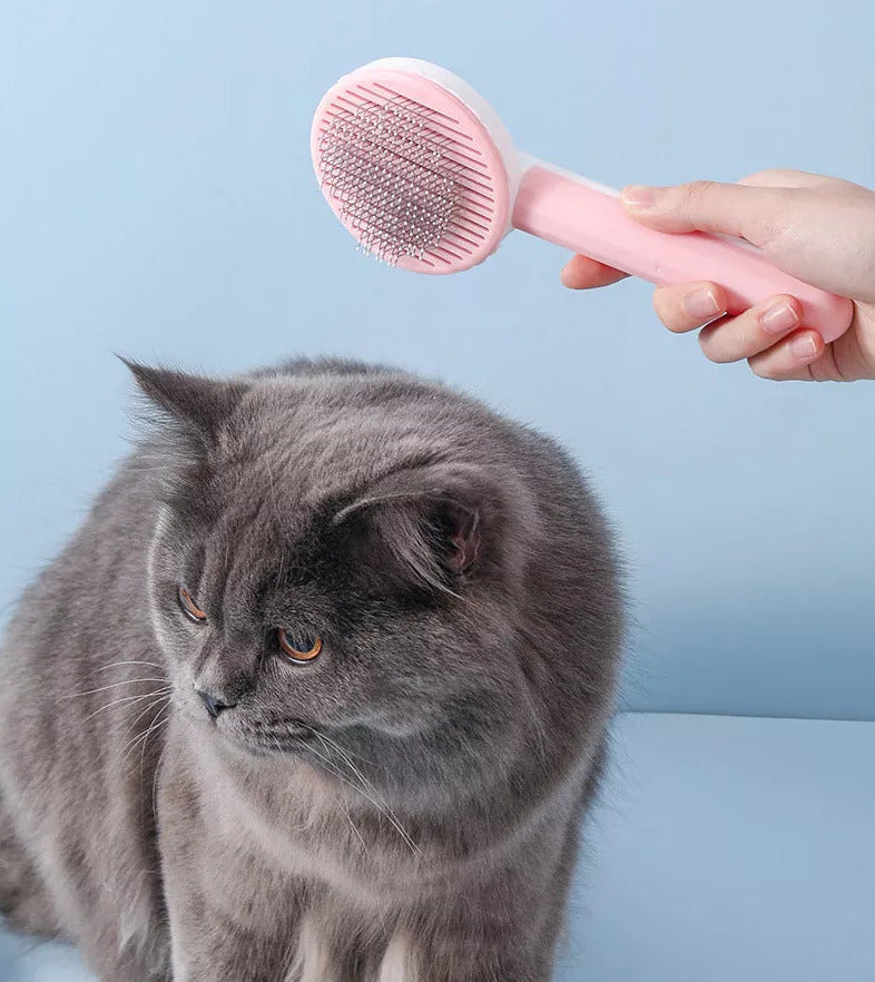 Funny Paws Self-Cleaning Brush - Yellow