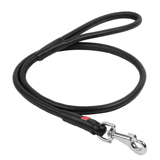 Waudog Glamour Leather Dog Leash - S - Black