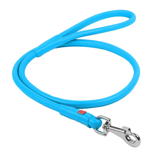 Waudog Glamour Leather Dog Leash - M - Blue