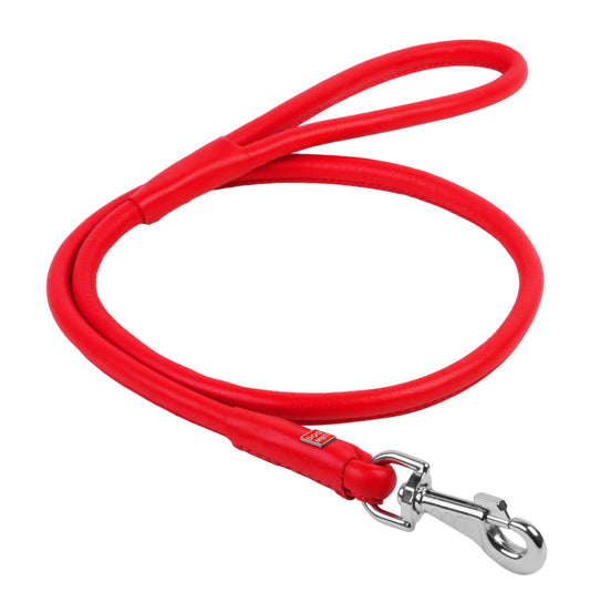 Waudog Glamour Leather Dog Leash - L - Red