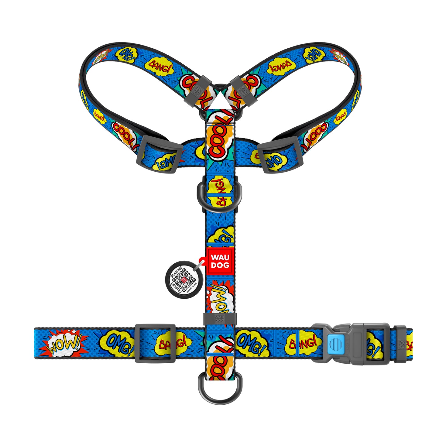Waudog Nylon Dog Harness - WOW - Plastic Buckle - M