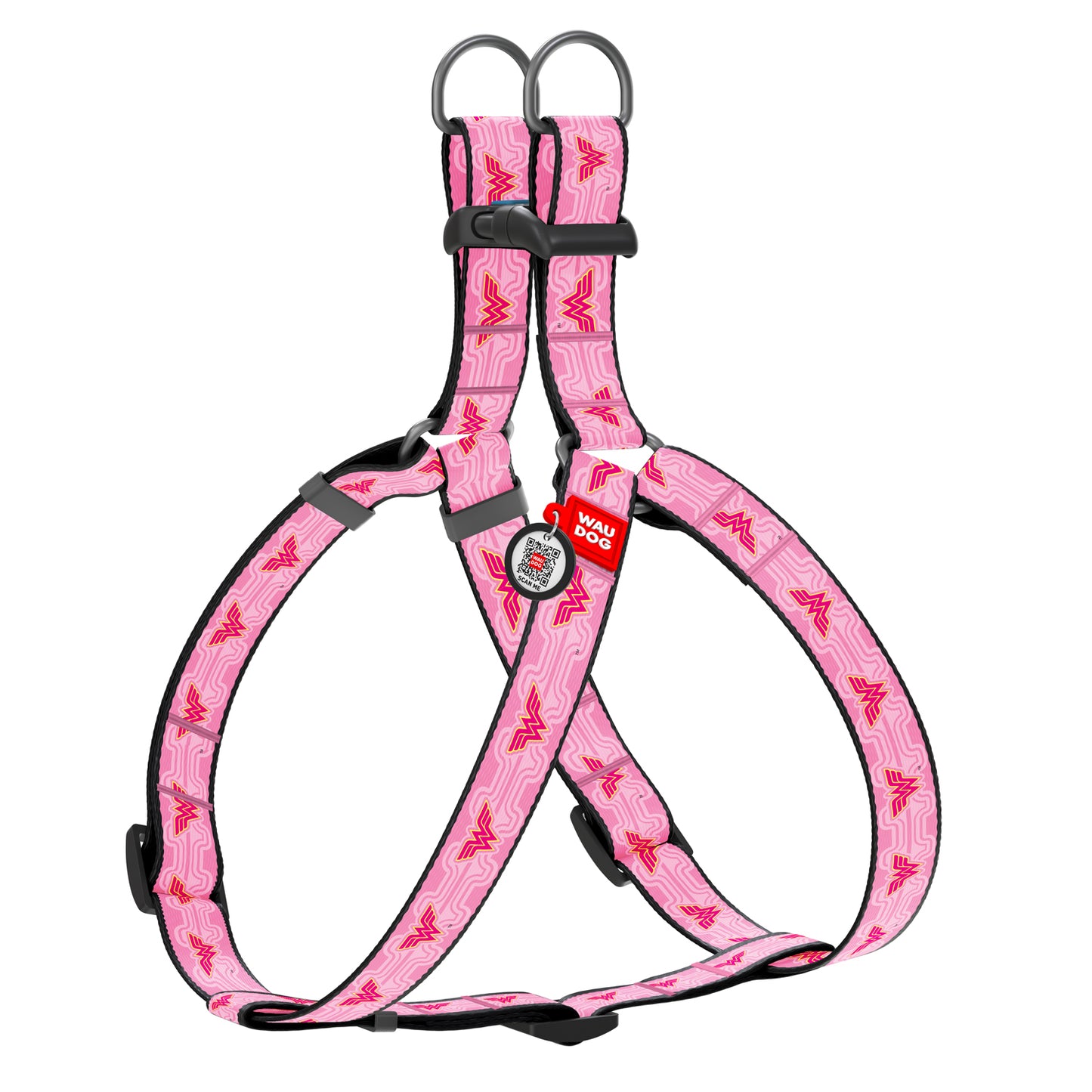 Waudog Nylon Dog Harness - Wonder Woman 1 - Plastic Buckle - M
