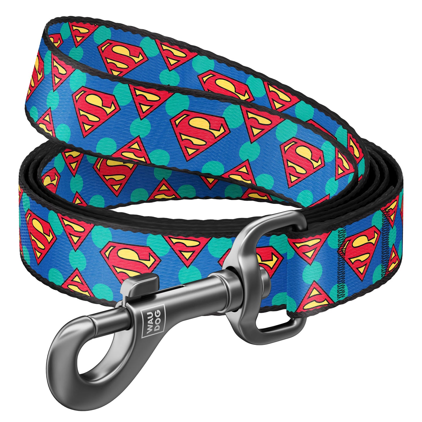 Waudog Nylon Dog Leash - Superman Logo - L