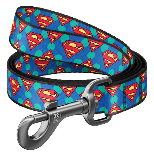 Waudog Nylon Dog Leash - Superman Logo - L