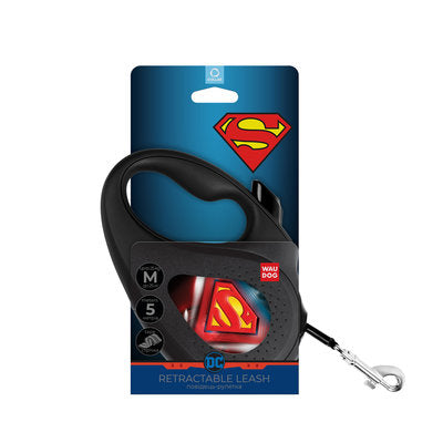 Waudog Retractable Dog Leash - Superman Logo - M
