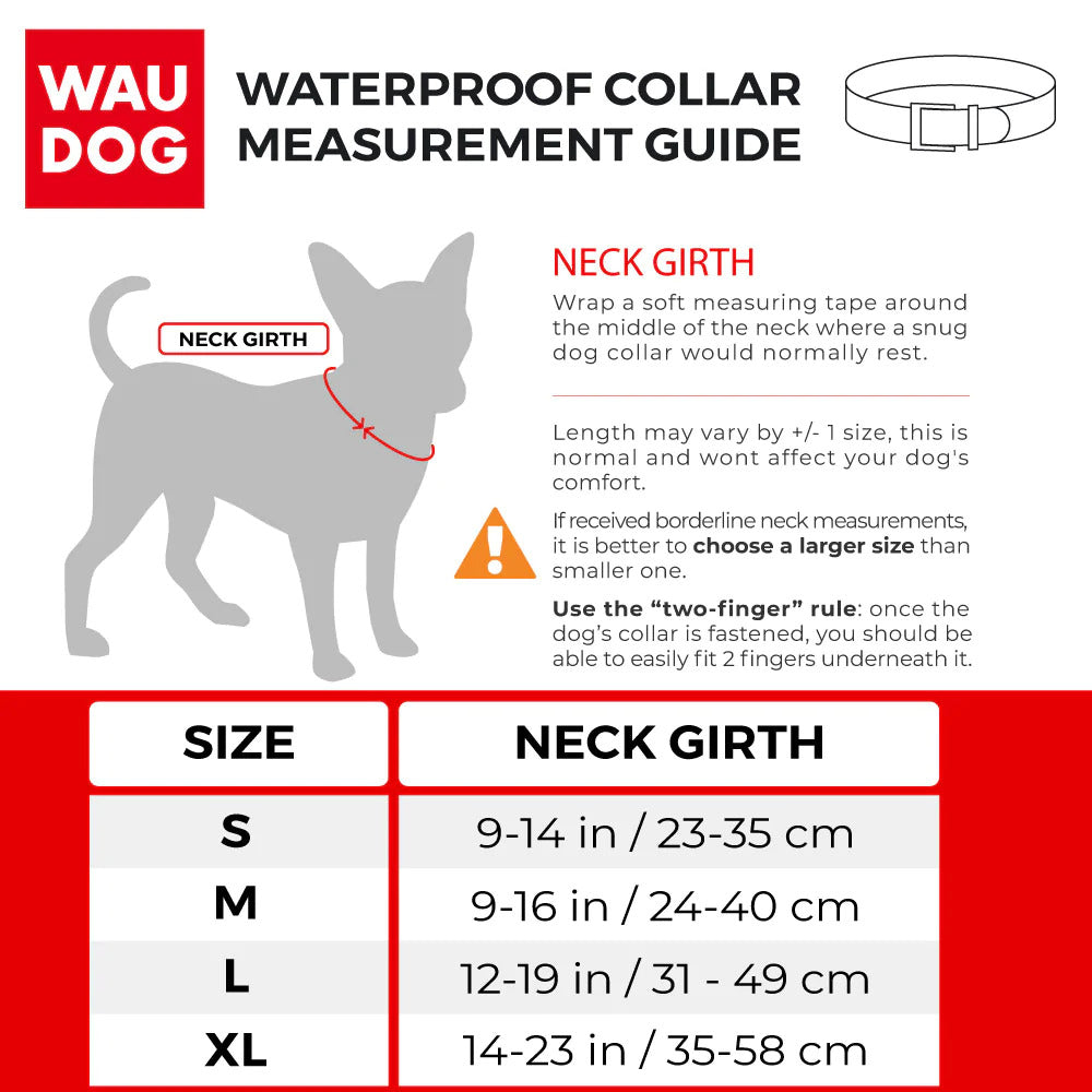 Waudog Waterproof Dog Collar - Plastic Buckle - M - Pink