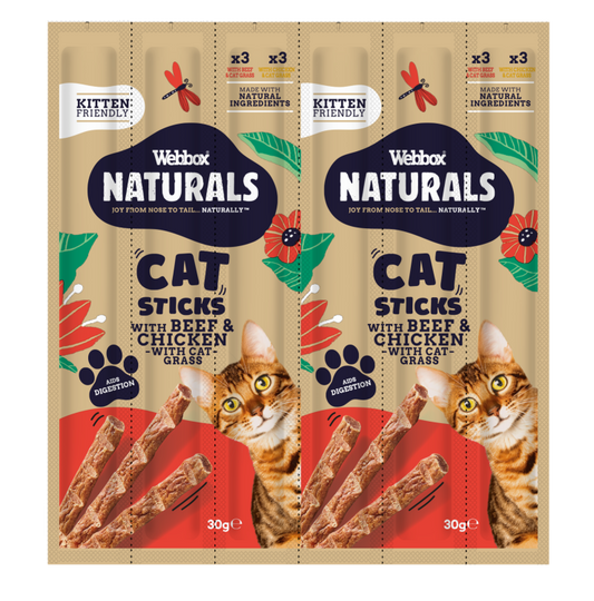 Webbox Cat Treat Natural Sticks Beef & Chicken - 30 g (6 pcs)