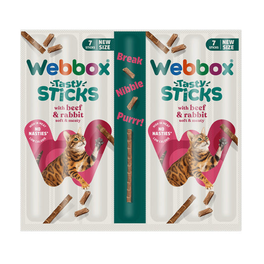 Webbox Cat Treat Tasty Sticks Beef & Rabbit - 30 g (6 pcs)