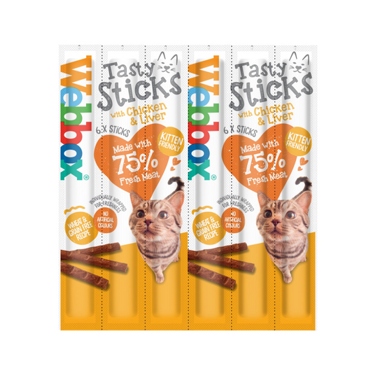 Webbox Cat Treat Tasty Sticks Chicken & Liver - 30 g (6 pcs)