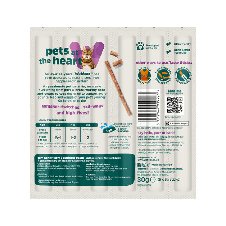Webbox Cat Treat Tasty Sticks Turkey & Lamb - 30 g (6 pcs)