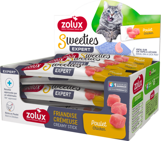 Zolux Sweeties Creamy Stick For Cat - Chicken - 48pcs/Box