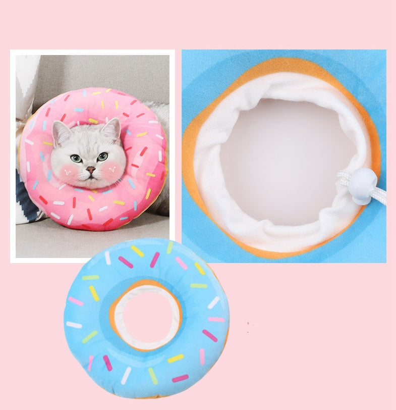 Funny Paws Pet Medical Cloth Collar S - Pink Donut